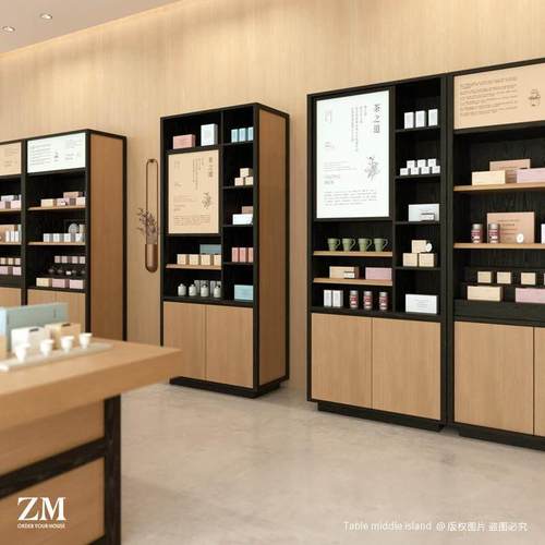 立柜层架茶室陈皮陶瓷器皿展示柜简约商品陈列文创柜茶具置物架