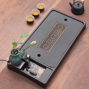 茶盘家用乌金石泡茶台人工石盘茶海蓄排双用禅意流水茶托盘干泡台