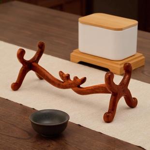 实木如意架木质托架酸枝木象牙架烟斗架子 工艺品摆件托架底座