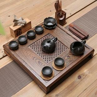 家用整套功夫紫砂茶具茶壶杯实木简约茶台托盘 鸡翅木茶盘茶具套装