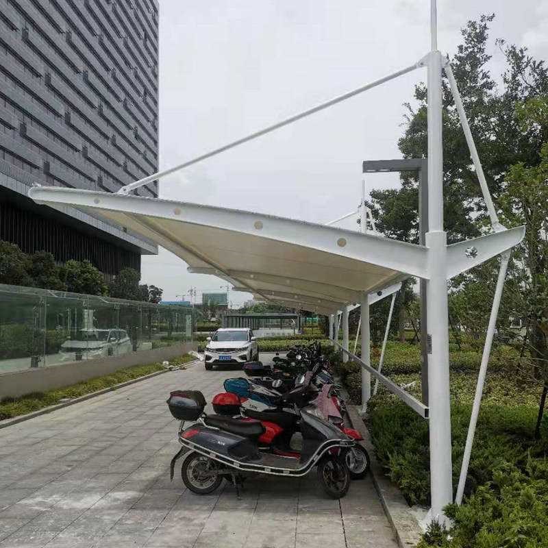 【折扣价】膜结构斜拉杆停车棚户外张拉膜自行车雨棚遮阳棚电动汽