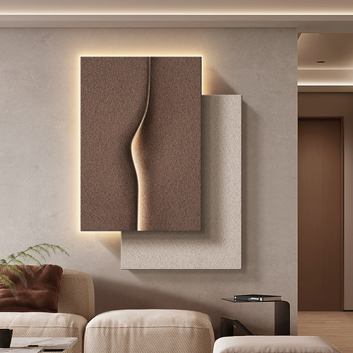 侘寂风客厅装饰画高级感抽象沙发背景墙挂画O现代极简入户玄关壁