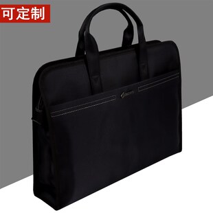 手提文件包帆布资料袋A4t拉链袋多层大容量办公包男会议定制开会