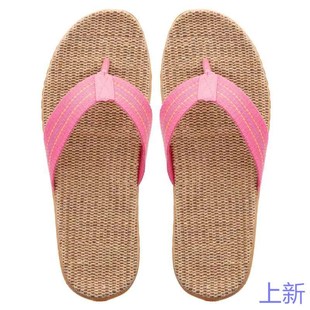 女沙新款 亚麻拖鞋 脚室内防滑地板人字拖鞋 夏季 男女居家情侣夹拖鞋