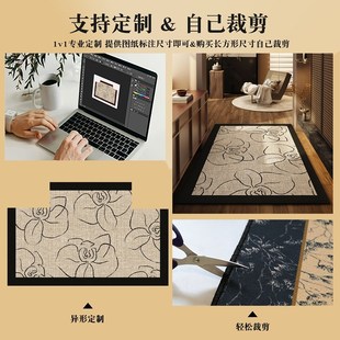 高级入户地垫入户门门口地毯中古门垫中式 客厅进门脚垫新款 法式