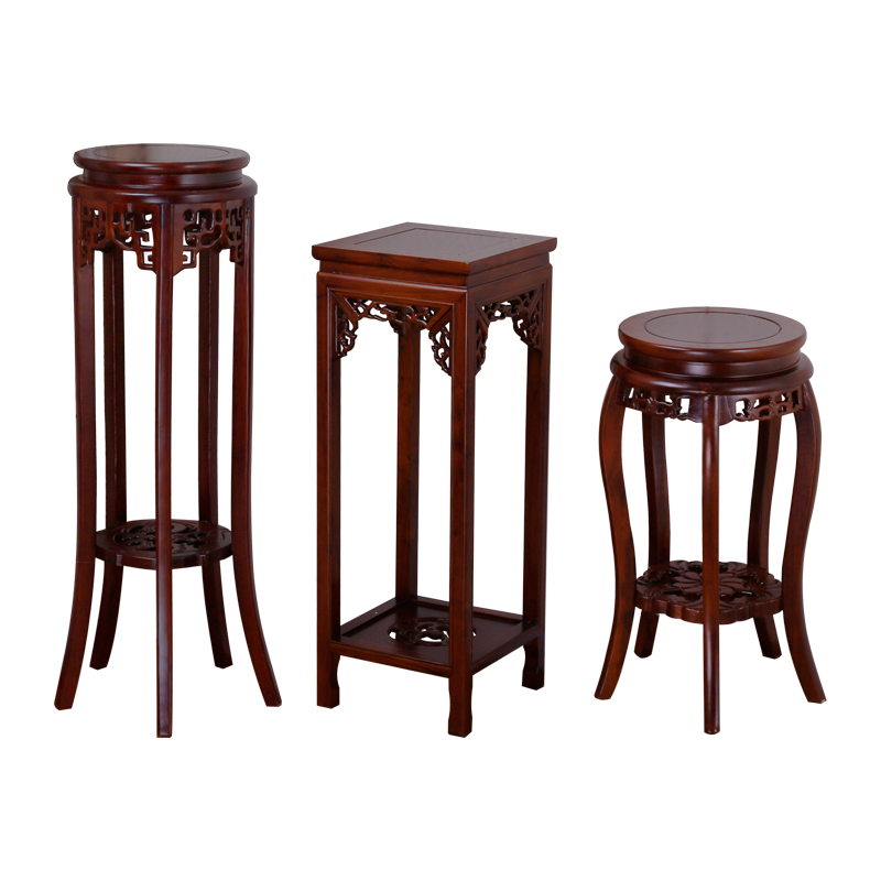 中式花架实木客厅绿萝花盆小架子室内红木质仿古置物架单个落地式