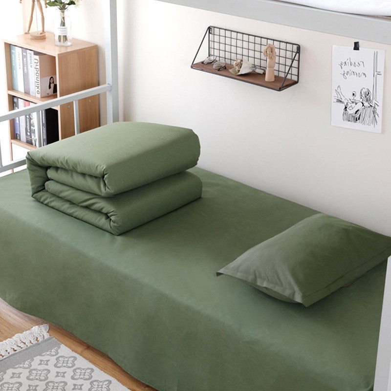 军绿色棉被 学生单人床三件套学校宿舍棉被褥床上6件套救灾棉花被