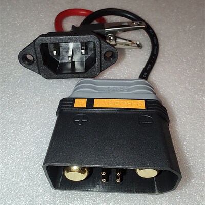 公头品字头转qs10-s公头电摩电动车充电器转换头定做各种插头20cm