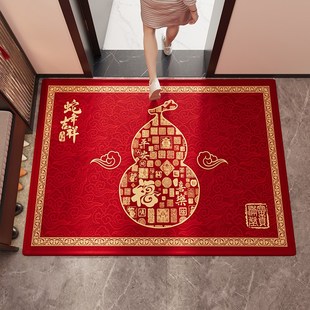 红色蛇年入户门地垫耐脏免洗家用地毯大门口进门脚垫防滑地毯定制