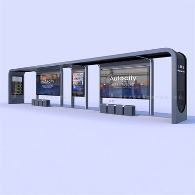 不锈钢候车亭厂家定制生产智能A公交站台港湾式公车站亭广告牌