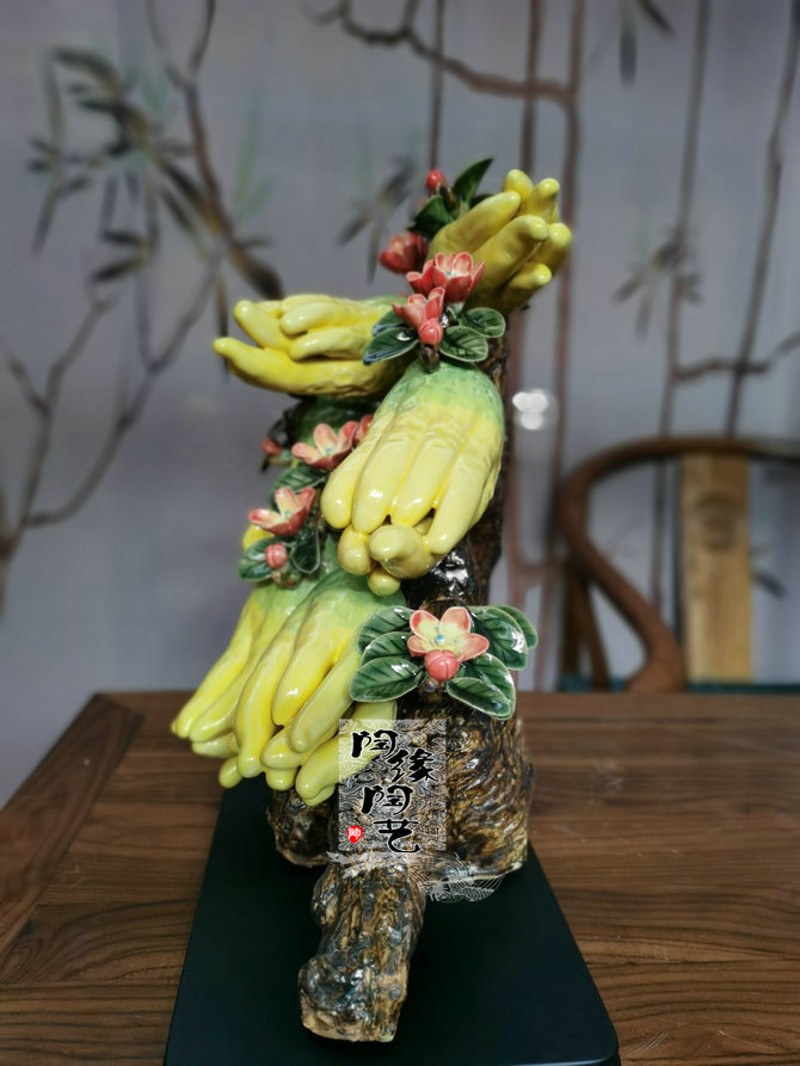 陶瓷工艺品 石湾公仔 金玉满堂 佛手瓜摆件