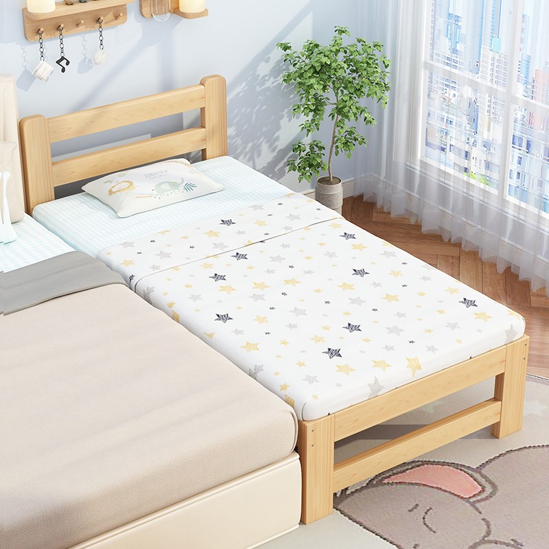拼接床加宽床边实木儿童床带护栏侧边定制单人小床婴儿床拼接大床