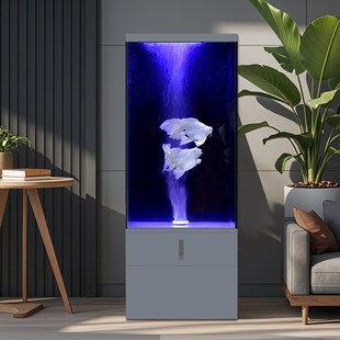 2025新款竖立式鱼缸免换水自循环落地客厅底过滤中小型一体生态缸