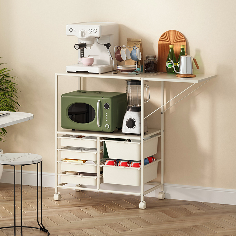 小户型家用餐边柜碗柜落地多功能储物柜子移动微波炉架厨房置物架