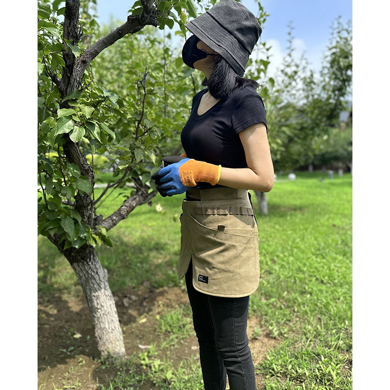 美式半身围裙咖啡师帆布围腰女厨房短款可调节工作服男定制logo