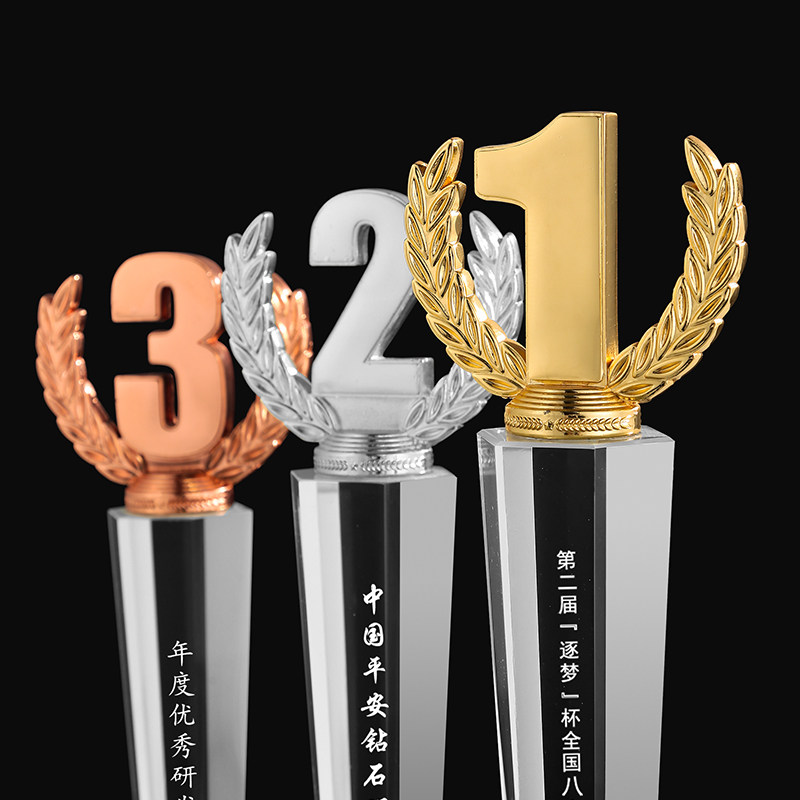 金银铜数字奖杯活动比赛颁奖纪念一二三名次等奖冠亚季军业绩评比
