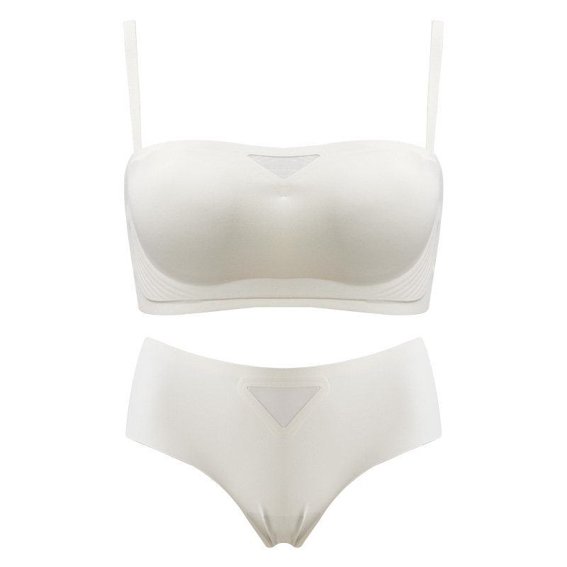 无肩带隐形内衣女聚拢防滑抹胸无肩带无钢圈薄款裹胸防走光文胸罩