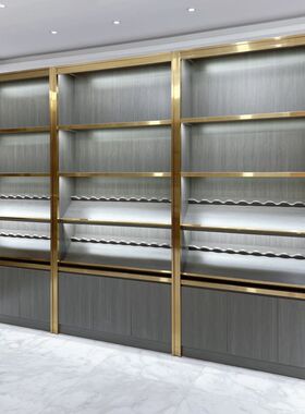 实木超市酒柜高档白酒红酒陈列柜子货架商用N便利店烟酒展示柜定