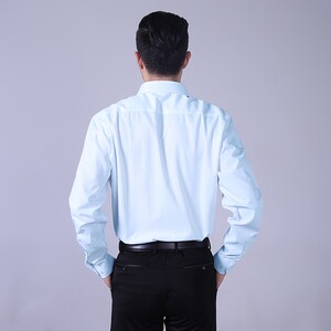 高个子男士长袖白衬衫职业商务正装韩版潮流百搭衬衣黑色免烫2018