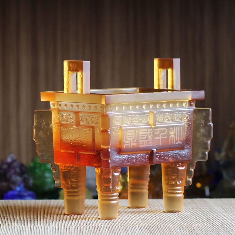 琉璃鼎摆件鼎盛办公室店铺开业乔迁定制高档礼品大号送客户老外