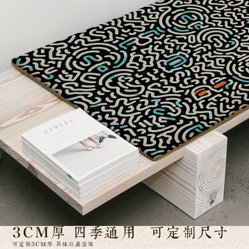 长条凳坐垫椅子餐椅方凳梯形坐垫长板凳卡座换鞋凳屁垫海绵印花垫