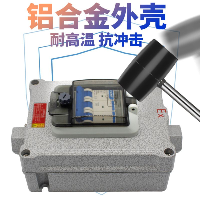 工业防爆配电箱三相漏电保护开关防尘防爆空开箱铸铝防水户外2P3P