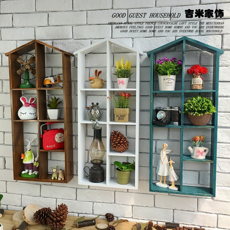 实木整体伞屋家j居墙面置物架壁挂墙面装饰收纳格壁饰挂饰墙壁搭