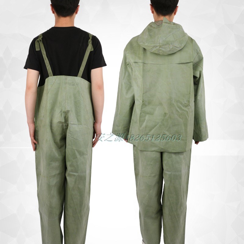 煤矿分体雨衣双胶水彩工作服军绿劳保加厚雨披防水防风