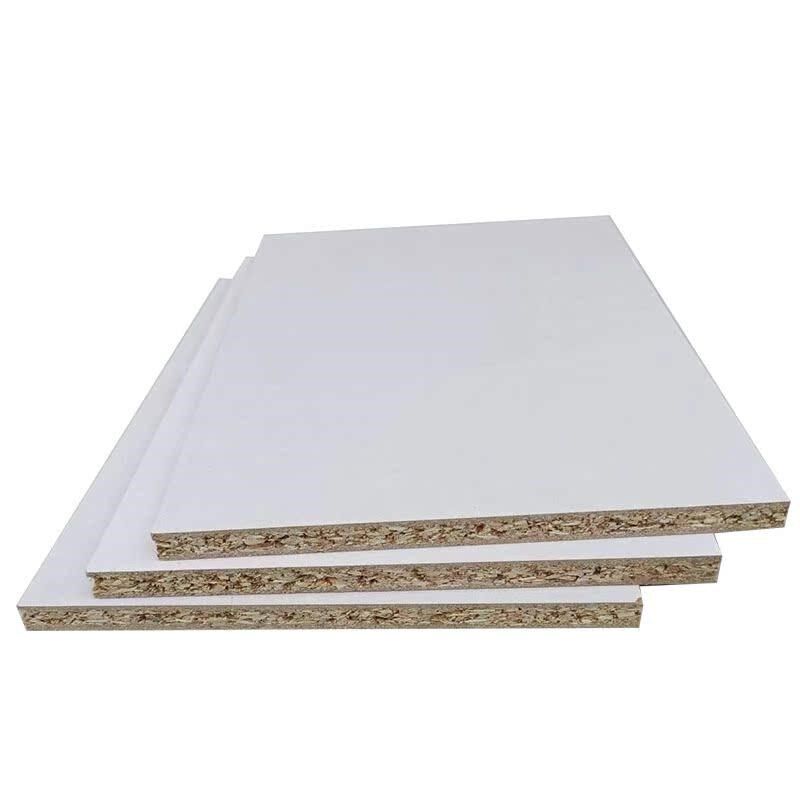 12mm颗粒刨花板三聚氰胺免漆饰面板货架护墙包电梯钛白贴面抽屉板