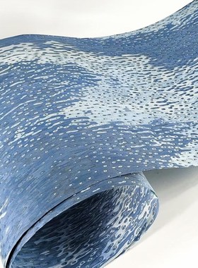 装修装饰 手工贴皮 木饰面贴皮蓝色浪花  科技木皮家具科技木皮