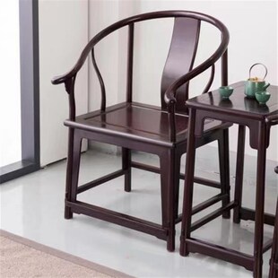 赞比亚非洲小叶紫檀血檀明式素面实木榫卯仿古实木圈椅子茶椅家具