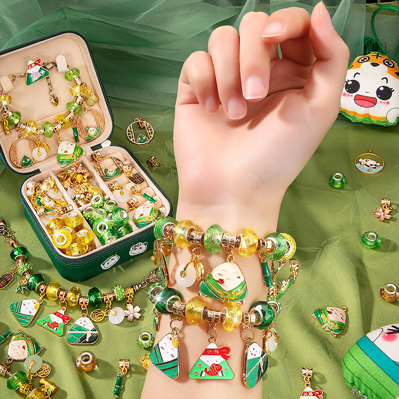 儿童手链串珠diy首饰盒手工制作材料包小女孩礼物穿珠子玩具礼盒6