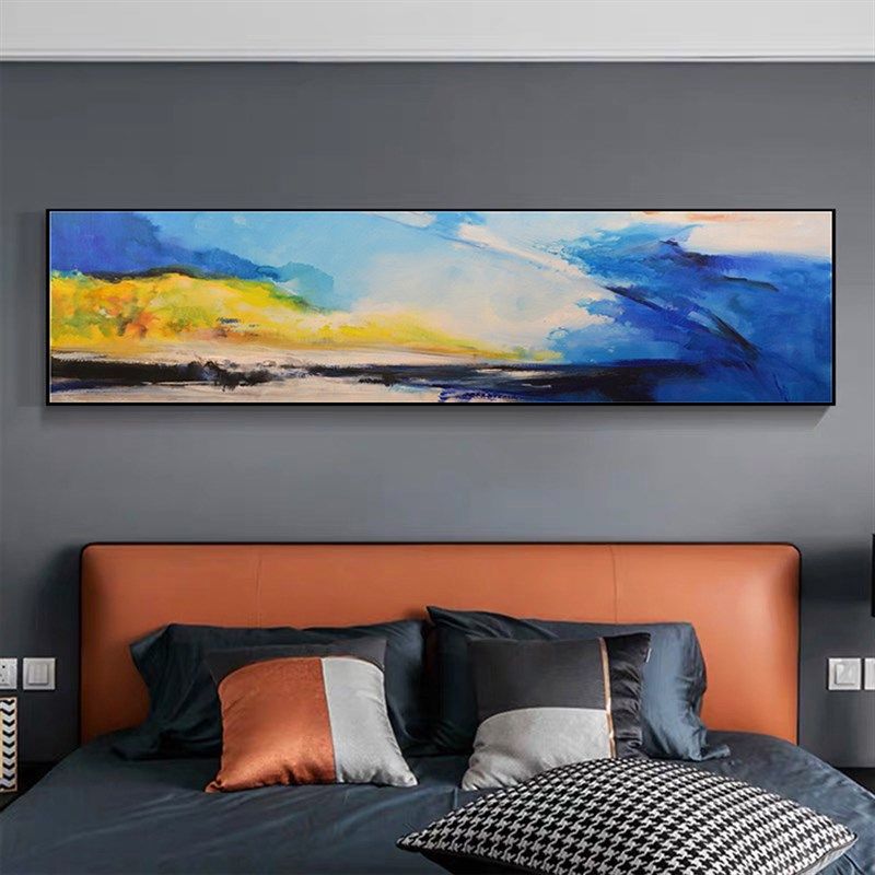 几何抽象卧室装饰画牀头挂画客厅沙发主卧饭厅免打孔背景墙房间壁