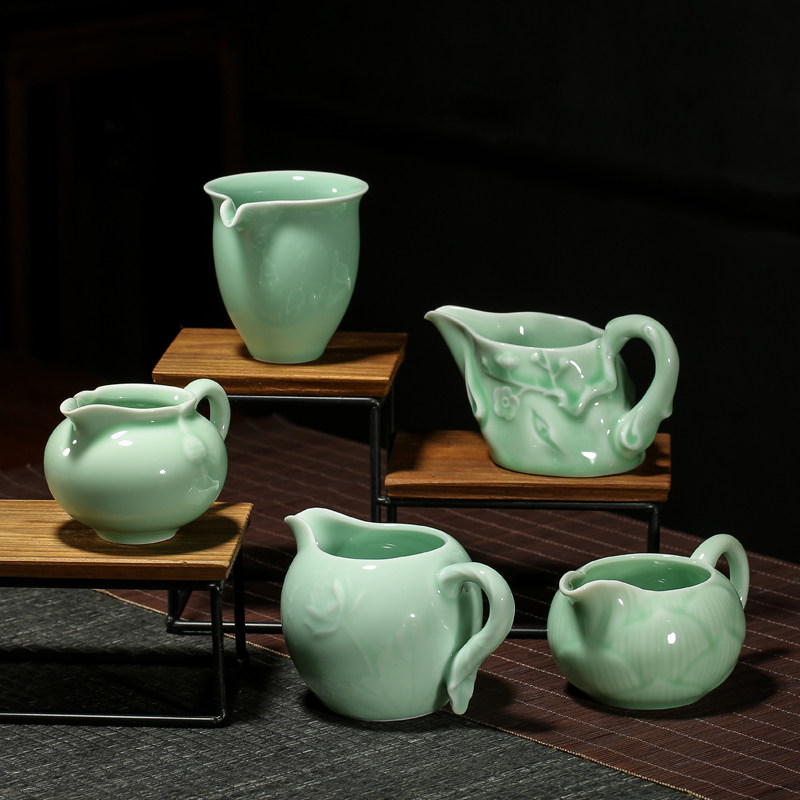 青瓷公道杯大号分茶器大容量茶海匀茶杯子单个陶瓷Y功夫茶具配件