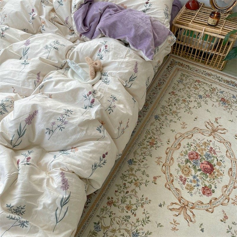 梨梦 春日往事~a面纯棉b面水晶绒秋冬保暖床单被套全棉四件套床品,床上用品,床品套件/四件套/多件套,淘宝优惠券,粉丝福利购,淘宝优惠卷