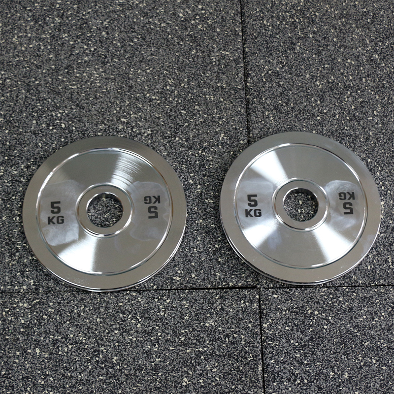 钢制纯钢杠铃片大孔深蹲硬拉卧推杠铃片5cm大孔片电镀片
