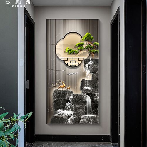 入户玄关装饰画i玄幻背景墙大厅墙面走廊尽头过道壁画大气风景挂