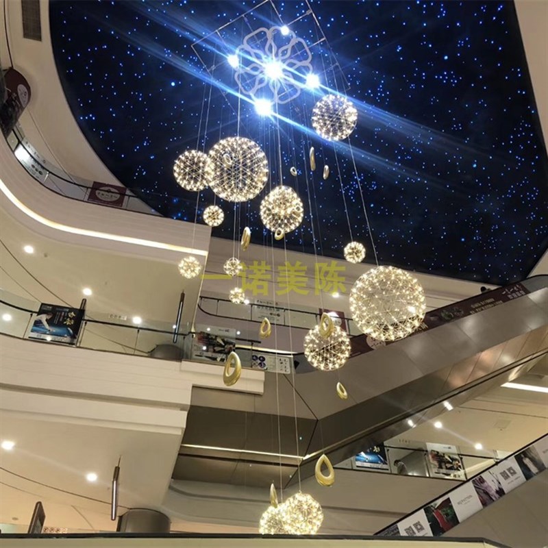 春节新年天井布置秋冬季商场中庭吊饰4S店展厅售楼处灯光美陈装饰