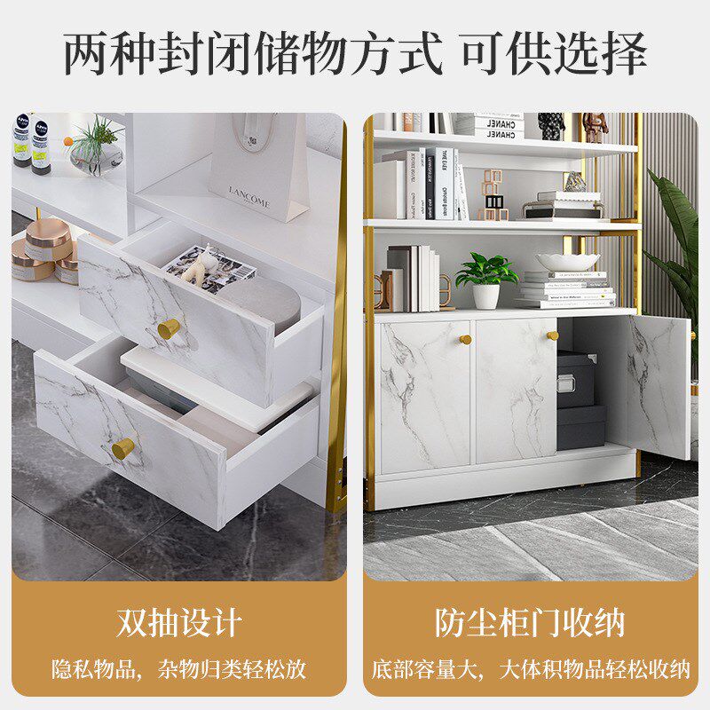 美容院柜子化妆品柜台展示柜产品陈列柜理发店柜子落地收纳置物架