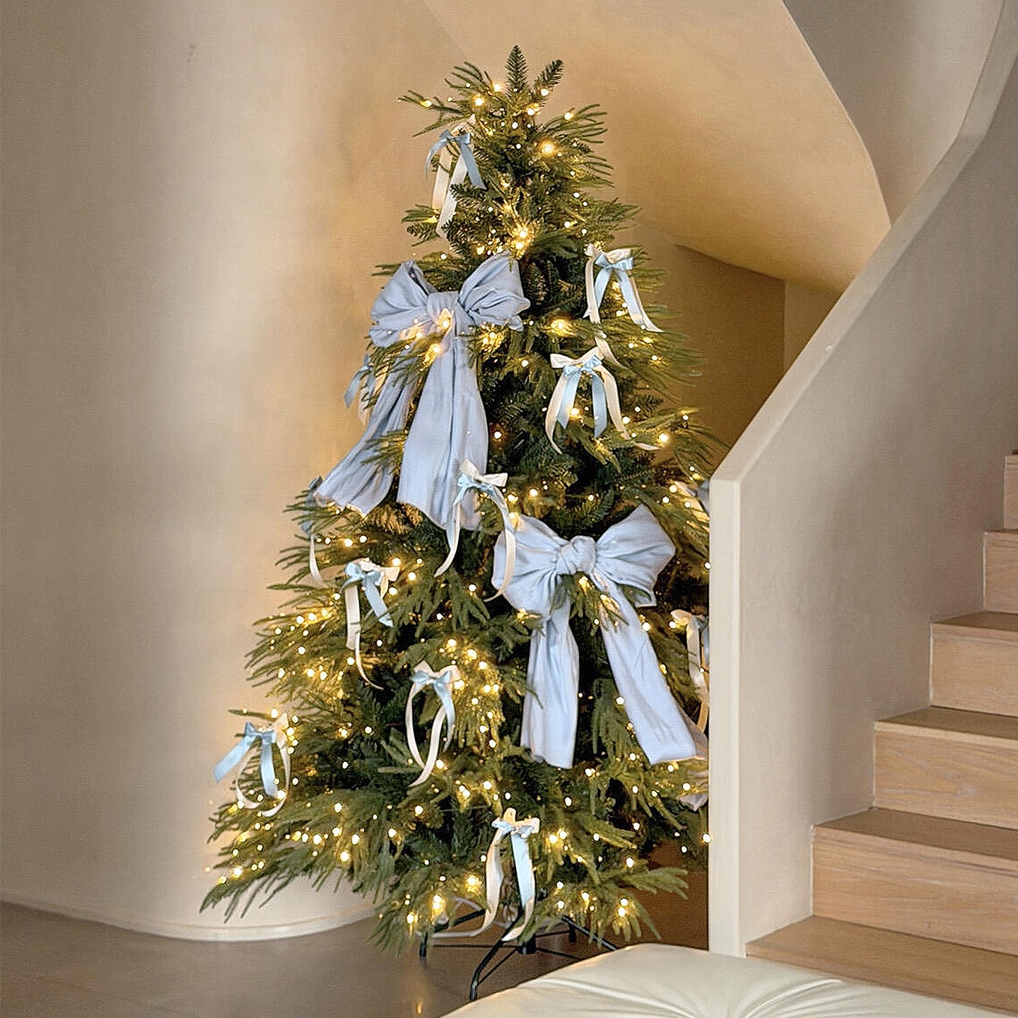 蝴蝶结圣诞树装饰品手工diy