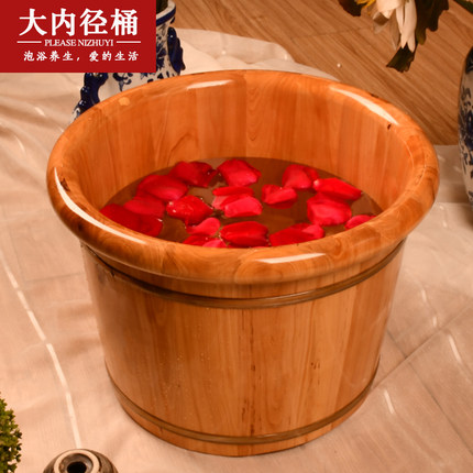 香柏木泡脚木盆大k口径洗脚桶大脚双人洗脚桶足疗洗脚盆浴足木桶