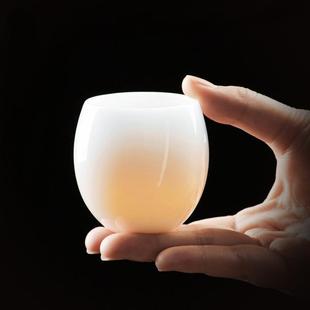 冰种冻玉瓷茶杯羊脂玉白瓷手工主人杯个人专用高端品茗杯茶盏礼品