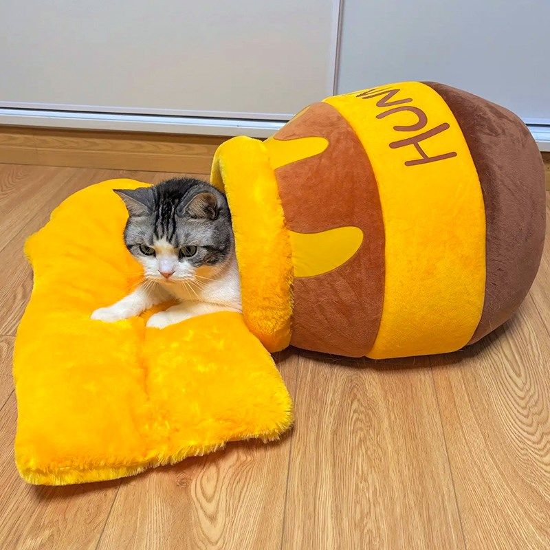 维尼网红猫窝蜜獾四季通用半封闭秋冬保暖睡窝睡垫踩奶宠物小狗窝,宠物/宠物食品及用品,猫窝/屋/帐篷/沙发,淘宝优惠券,粉丝福利购,淘宝优惠卷