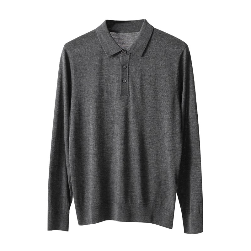 100s丝光羊毛 男士POLO领针织衫 大码羊毛衫 保暖毛衣 秋冬款男装