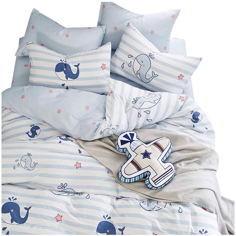 欢乐海洋丨全棉纯棉被套120x150cm床上四件套床单单人宿舍