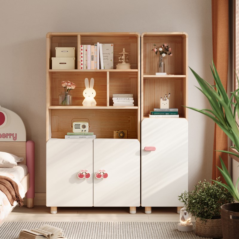 七叶木全实木儿童书柜简约书橱男孩女孩书柜书房储物柜儿童书架