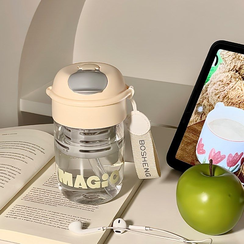 2024新款吸管塑料杯耐高温水杯子女生高颜值办公室夏天泡茶水分离,餐饮具,随手杯,淘宝优惠券,粉丝福利购,淘宝优惠卷