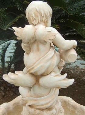 欧式玻璃钢人物雕塑艺术品客厅户外落地摆设可定制作天使流水喷泉