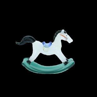 淄博琉璃非遗手工装饰品摇摇马桌面摆件马上有钱家居摆放玄关礼物