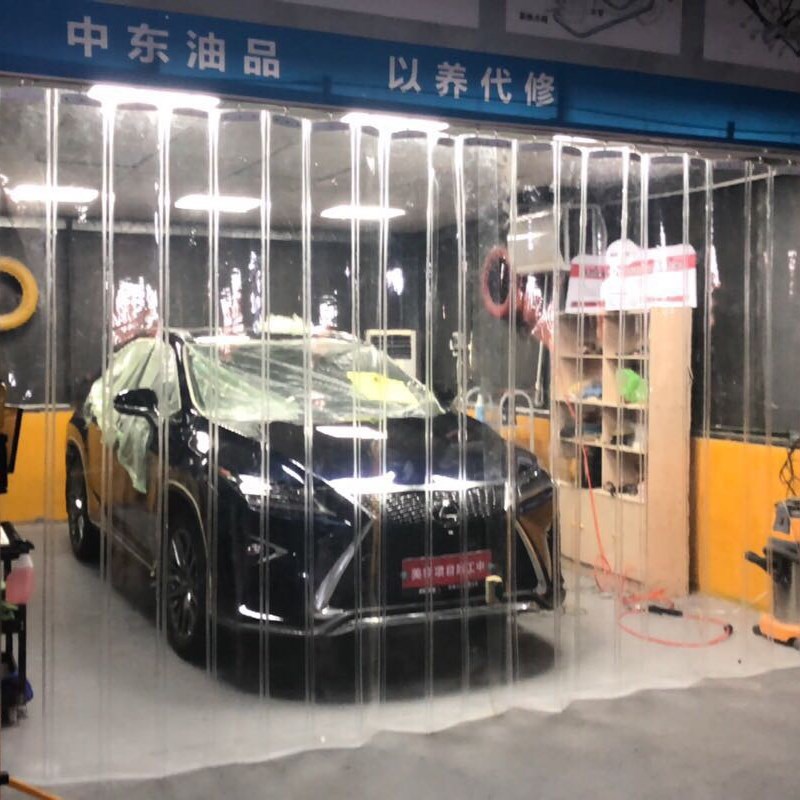 新款滑动折叠软门帘 塑料透明pvc防风推拉帘轨道帘空调帘防尘隔热